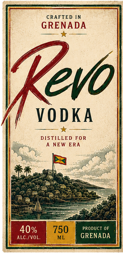 Revo Vodka label artwork